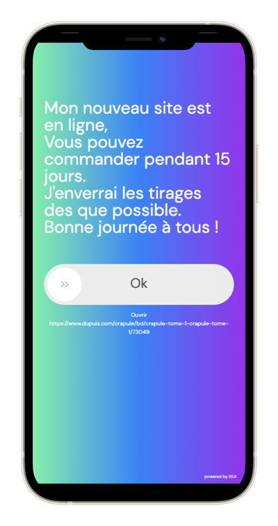 smart link with typed text effect