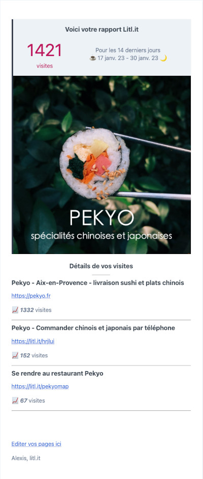Exemple de rapport par email
